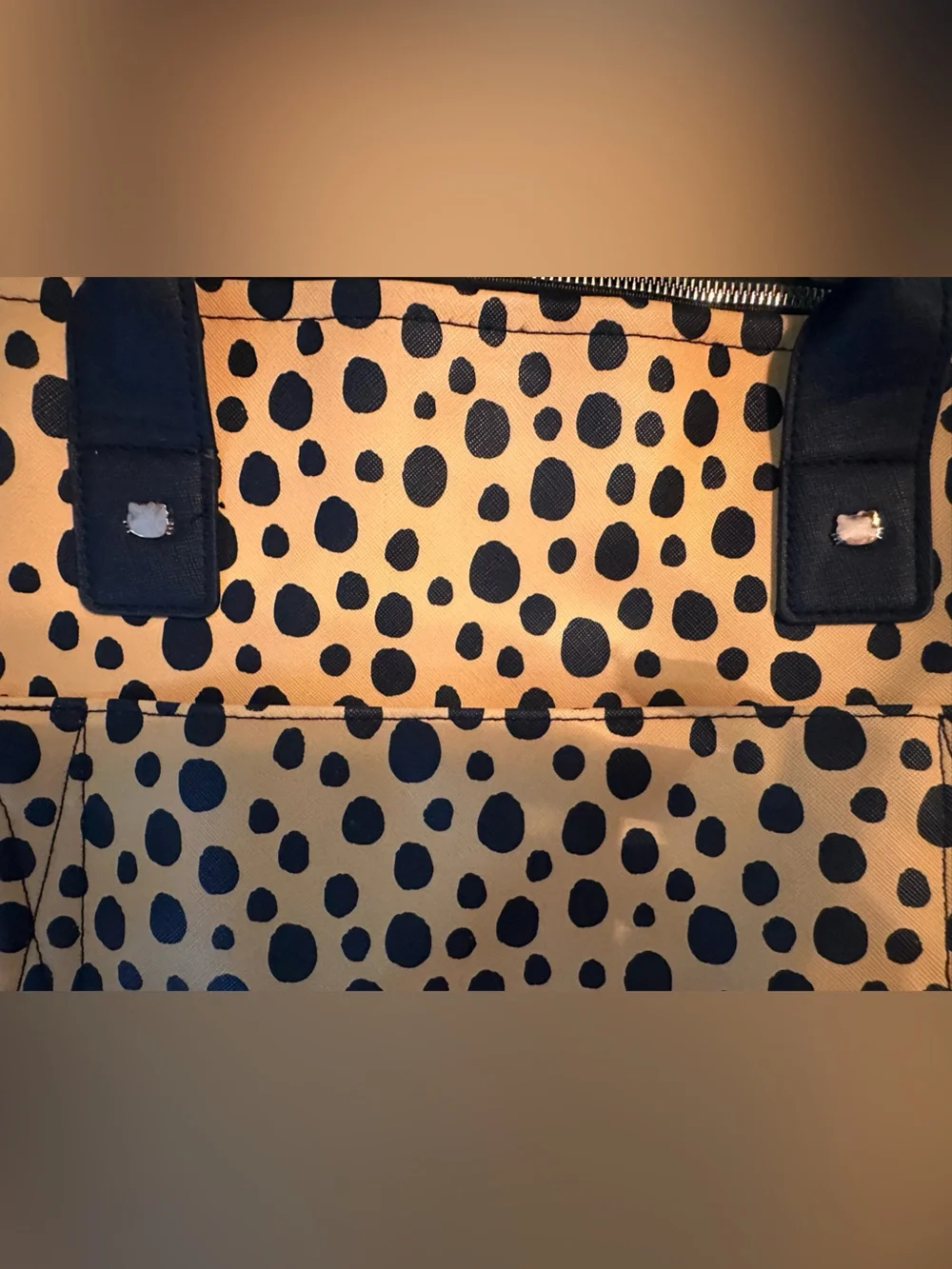 Hello Kitty Yellow and Black Cheetah Print laptop / tote bag- very big